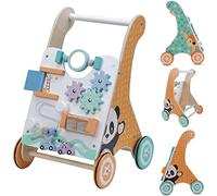 Carrello primi passi legno XXL, Gioco per bambini e bambini, Deambulatore Multifunzionale, per bambini da 12 a 36 mesi, rimo Compleanno Regalo 1 2 Anno (Bianco)