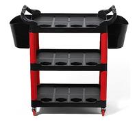 Carrello professionale per detailing con 3 ripiani e banco da lavoro mobile per attrezzi di servizio per meccanico/garage/centro estetico auto Carrello multifunzione per detailing per detailing effi