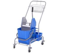 Carrello Pulizie Professionale con Secchio 25L e Strizzatore Blu