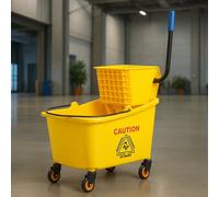 Carrello Pulizie Professionale con Secchio Lavapavimenti 33LT e 4 Ruote Mobili