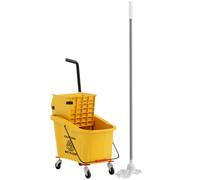 Carrello Pulizie Secchio 36L con Mocio e Strizzatore 55x37x65 cm Giallo