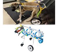 Carrello regolabile per sedia a rotelle per cani, carrello portatile in lega di alluminio per animali domestici di piccola e media taglia, facile da spostare, aiuto per la riabilitazione per cani