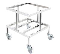 Carrello resistente in acciaio inox con base per piante con ruote, secchio per grasso per friggitrice, base rotonda, telaio per lavaggio auto, carrello da giardino