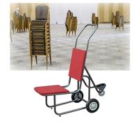 Carrello resistente per sedia a 3 ruote, facile da trasportare, per banchetti e eventi, per impilare facilmente e rabbia, ideale per matrimoni e feste (Rosso)