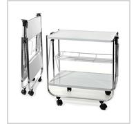 CARRELLO RICHIUDIBILE KARRY & GO METALLO 2 RIPIANI 1 CESTELLO 4 ROTELLE BIANCO