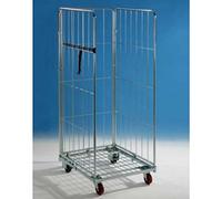 Carrello RollContainer standard Roll Container con tre pareti smontabile contenitore in filo a griglia metallica mm: 715x805x1800h per stoccaggio, esposizione e movimentazione prodotti per trasporti