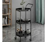 Carrello rotante per bevande, carrello da bar in metallo per sala da pranzo, mensola angolare con ruote, tavolino decorativo e scaffale rotondo per servire bevande