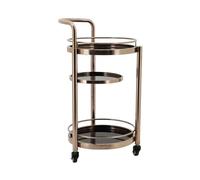 Carrello rotondo da bar in metallo a 3 livelli, mini carrello multiuso con ripiani, ideale per cucina a isola, bar, 41,9 x 41,9 x 82,8 cm, elegante decorazione per la casa e la cucina
