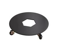 Carrello rotondo per vasi da fiori per giardino, patio, cortile, ponte, supporto per piante con ruote bloccabili, carrello per pallet per piante pesante, base a rullo per vasi (nero, 33 cm)