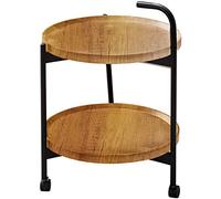 Carrello rotondo vintage per bevande in stile rustico Carrello da portata a doppio livello in ferro battuto per ristoranti Regalo perfetto per l'inaugurazione della casa (colore: primario)