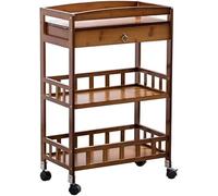 Carrello rustico con ripiani e cassetti, elegante carrello da cucina mobile per la casa, intrattenimento e sala da pranzo, H3TF5J