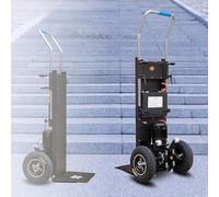 Carrello Saliscale Elettrico, 400 kg di Carico Motore Brushless 1200 W, con Manico telescopico, Batteria Rimovibile, Carrello per Sacchi Oggetti Pesanti su E Giù Scale,001