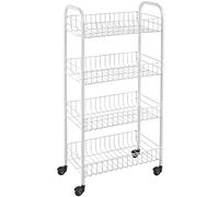 Carrello Salvaspazio con Ruote cm.41x23x84h Scaffale Cucina Bagno con 4 Cestelli
