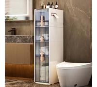 Carrello salvaspazio da bagno a 5 ripiani, sottile, con cassetti e ruote, ideale per piccoli bagni, carrello portatile per soluzioni di archiviazione efficienti