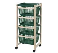 CARRELLO SALVASPAZIO LEGNO FAGGIO NATURALE CASS. B.CO-VERDE