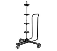 Carrello porta cerchi e pneumatici con supporto ad asta