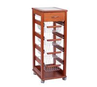Carrello SALVASPAZIO portafrutta e cassetti CILIEGIO