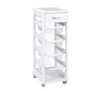 Carrello SALVASPAZIO portafrutta e cassetti LACCATO BIANCO