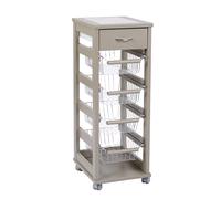 Carrello SALVASPAZIO portafrutta e cassetti LACCATO TORTORA