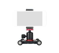 Carrello Scorrevole per Fotocamera con Testa A Sfera e Morsetto per Telefono, Carrello da Tavolo A 4 Ruote, Skateboard Manuale con Panorama A 360