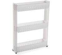 Carrello Slim Salvaspazio in Plastica Bianco per Bagno - Organizer per la Casa