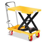 Carrello Sollevatore Idraulico a Forbice con Pedale | Transpallet a Forbice, Ruote Pivotanti 360, Freno, Tappetino Antiscivolo(Style24-81.5x50x90cm-500kg)