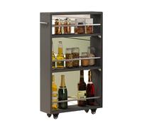 Carrello Sottile Con Ruote, Carrello Portaoggetti Con Ruote, Carrello Da Cucina Compatto, Carrello Da Cucina Estraibile For Spazi Stretti(Color2,15x55x80.5cm)