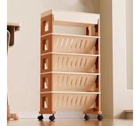 Carrello sottile per libri a rotelle - Libreria verticale a 5/6 livelli per aula biblioteca e sala studio - Supporto da lettura portatile per una facile nizzazione e mobilità