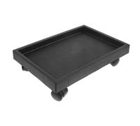 Carrello Sottovaso con Ruote per Vasi Rettangolare Nero PE | Supporto Piante con Ruote, Porta Vasi con Ruote da Interno, Base Fiori Ruote, Uso Appartamento