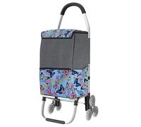 SADOMAIN Carrello Spesa 3 Ruote Scale, Carrello Portaspesa Pieghevole, Carrello Leggero 2 in 1 con Borsa Impermeabile Rimovibile, 60 L, per Spesa, Lavanderia, Campeggio (C)