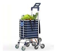 Carrello Spesa con 8 Ruote per Saliscale, Carrello Pieghevole, Carrellino Spesa con Ruote, Borsa Impermeabile Rimovibile 45l (Color : C)