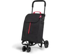 Carrello Spesa Gimi 4 Ruote Pieghevole XL 50L Nero Tasca Interna