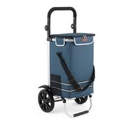 Carrello Spesa Pieghevole 50LT con Borsa Termica Trolley Porta Spesa 2 Ruote Blu