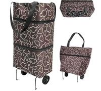 Carrello Spesa Pieghevole con Ruote, Multifunzione Carrello per la Spesa Portaspesa, Carrellino Spesa Leggero, Trolley per la Spesa Antipioggia Durevole Ideale per Viaggio, Compleanno, Cucina, Donna