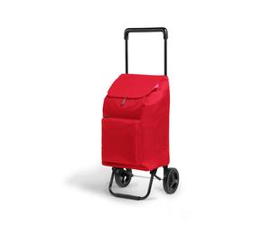 CARRELLO SPESA PIEGHEVOLE CON RUOTE NEW ARGO ROSSO TROLLEY PORTASPESA PRATICO E