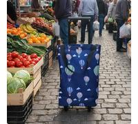 Carrello Spesa Pieghevole Salvaspazio Trolley Pieghevole con Manico per Mercato