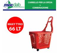 Carrello Spesa Supermercato 4 Ruote Colore Rosso Vari Modelli Cesta per Market