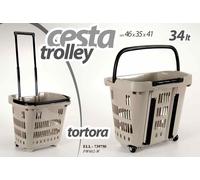 CARRELLO SPESA TROLLEY CESTINO Supermercato MAXI CESTA Cestino MARKET BEIGE 34LT