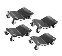CARRELLO SPOSTA AUTO MOTO SOTTORUOTE 4 PEZZI CARICO SINGOLO 700KG NERO