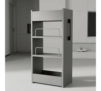 Carrello Stretto In Legno Con Ruote, Organizer Slim Per Cucina E Dispensa | Design Salvaspazio, Struttura In Legno Robusto, Ruote Direzionali, Facile Montaggio(Gray,7.9*21.7"/20*55cm)