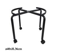 CARRELLO SUPPORTO PIEDISTALLO PORTAFUSTO OLIO METALLO NERO CON RUOTE