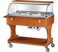 CARRELLO TERMICO BAGNOMARIA CON CUPOLA legno professionael ristoranti buffet