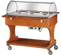 CARRELLO TERMICO BAGNOMARIA CON CUPOLA legno professionael ristoranti buffet C