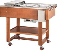 CARRELLO TERMICO BAGNOMARIA legno noce 3 GN 1/1 professionale bolliti arrosti