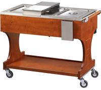 CARRELLO TERMICO BAGNOMARIA legno wengé 3 GN 1/1 professionale bolliti arrosti