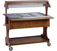 CARRELLO TERMICO in legno per buffet professionale Ristorantiì RUOTE bagnomaria