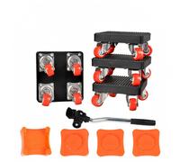 Carrello Trasportatore 4 Ruote Piattaforma Quadrata Dolly Mobili