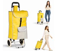 Carrello Trolley Frigo Modello Zeus Giallo Ruote e Manico Ergonomico 35x30x90cm