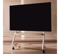 Carrello Tv Mobile Con Altezza Regolabile, Supporto Tv Su Ruote Con Doppio Vassoio Portaoggetti, Supporto Tv Universale Portatile Per Tv Da 32-75 Pollici, Ideale Per La C-White-32-75