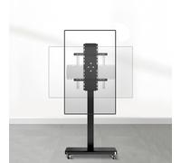 Carrello TV Mobile con Ruote, Supporto TV con Rotazione Orizzontale e Verticale da 0 a 90°, per schermi da 32 a 70 Pollici, Supporto da Pavimento per TV, Regolazione dell'altezza, Supporto TV Mob